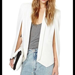 Nasty Gal White Cape Blazer - Small